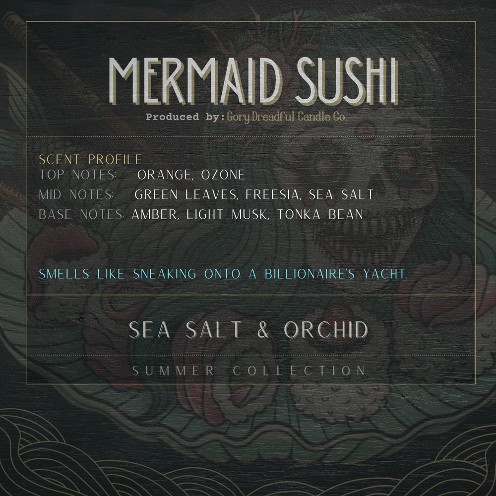 MERMAID SUSHI Sizzling Room Salt Crystal Potpourri: Sea Salt & Orchid Scent