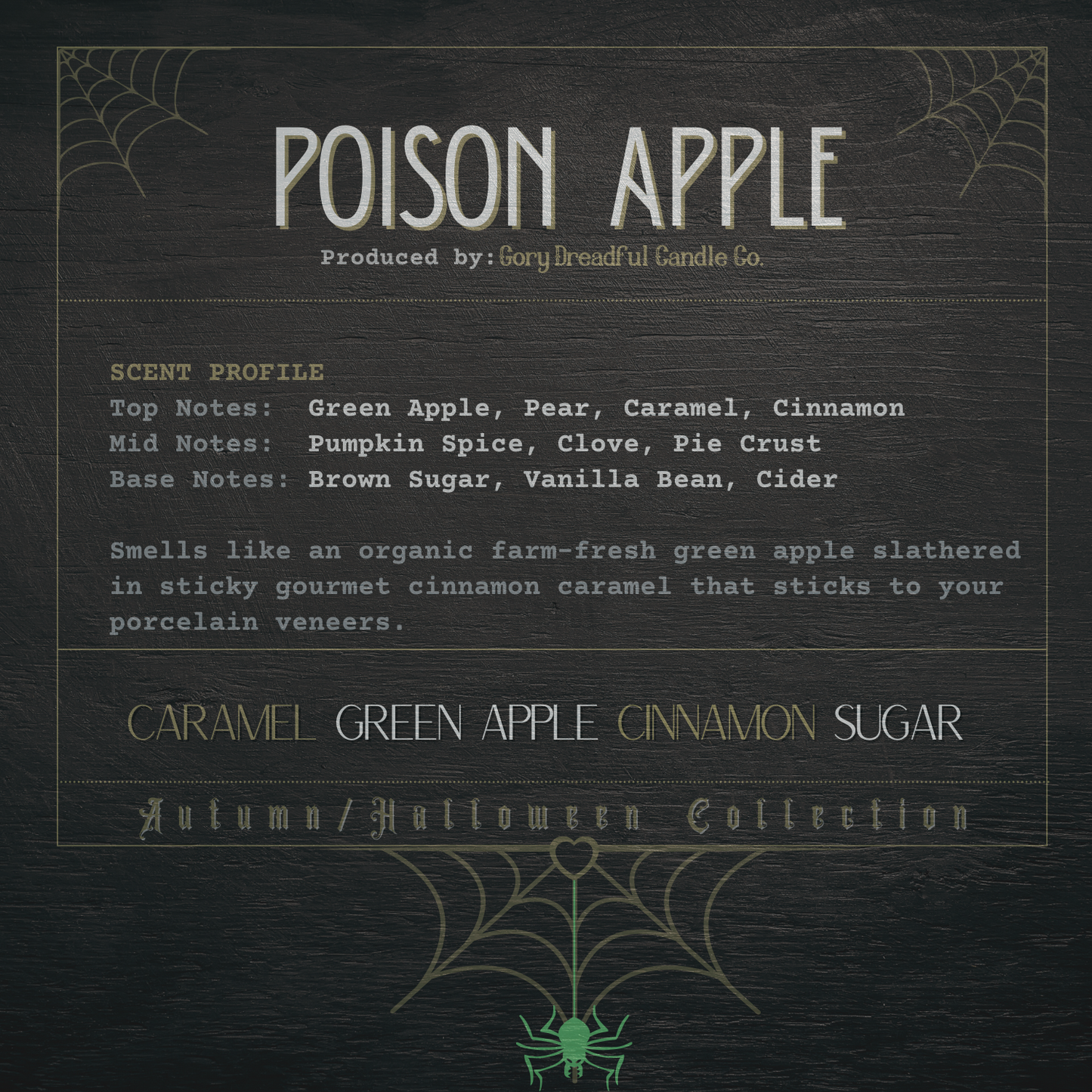 Poison Apple Sizzling Room Salt Crystal Potpourri: Caramel Green Apple Cinnamon Sugar Scent