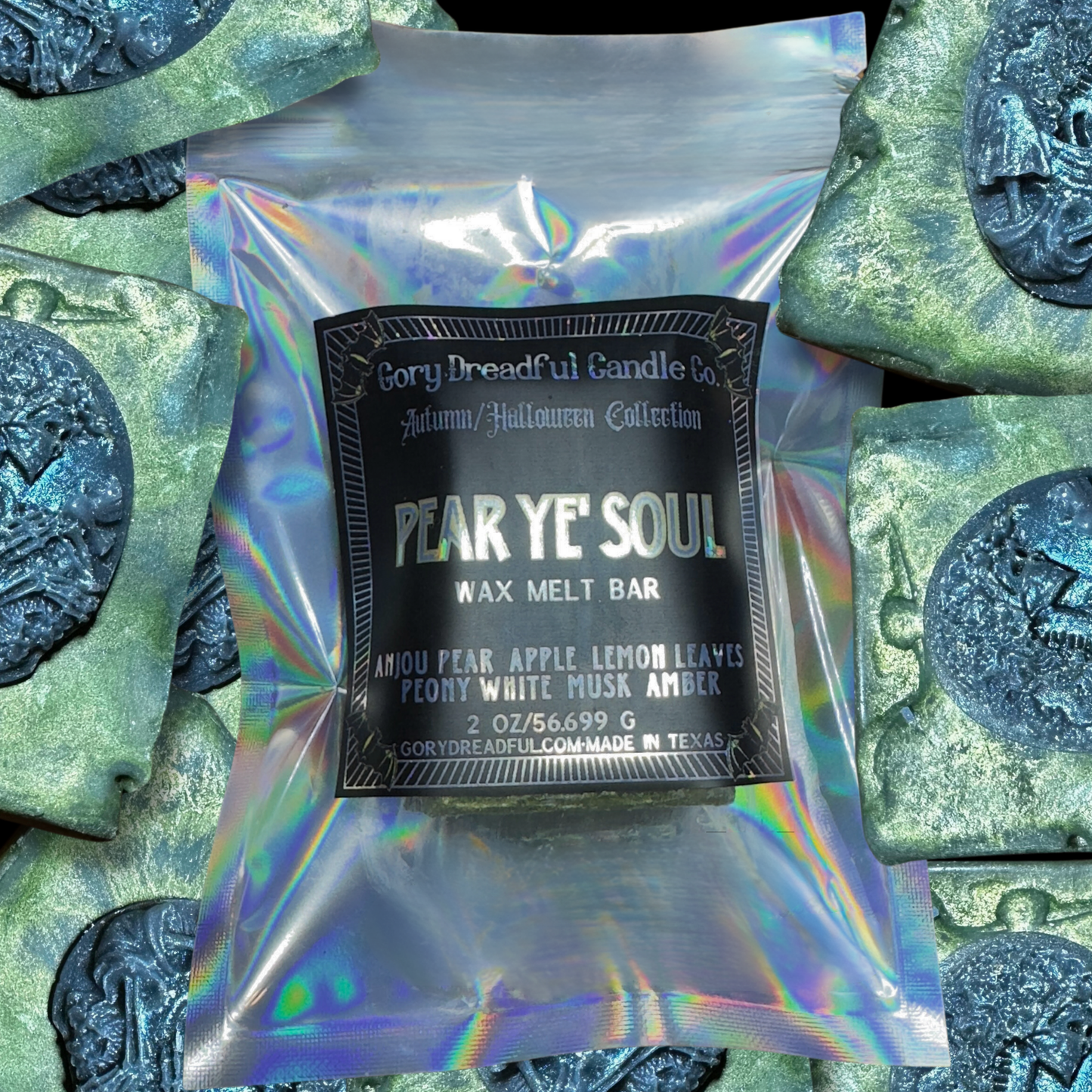 Pear Ye' Soul Wax Melt Chunky Bar: Anjou Pear Apple Lemon Leaves Peony White Musk Amber Scent