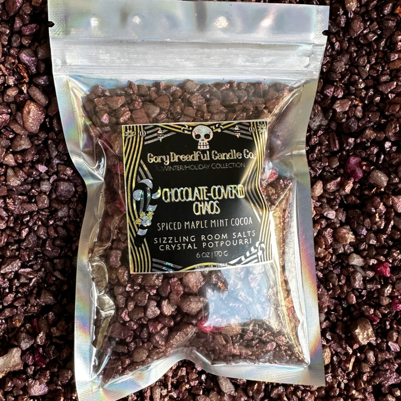 Chocolate-Covered Chaos Sizzling Room Salt Crystal Potpourri: Spiced Maple Mint Cocoa Scent
