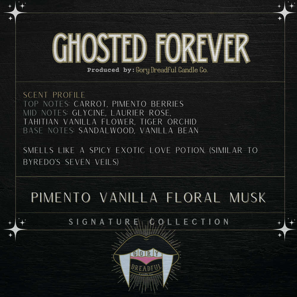 Ghosted Forever Signature Luxury Wickless Candle: Pimento Vanilla Floral Musk