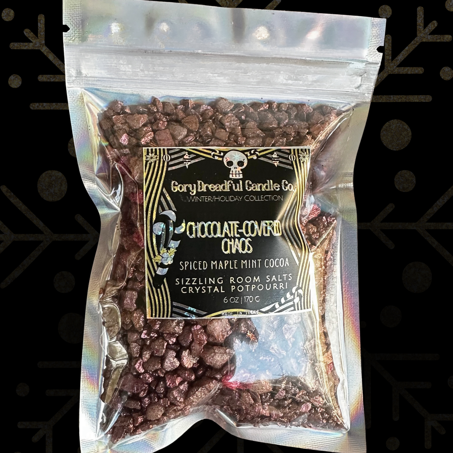 Chocolate-Covered Chaos Sizzling Room Salt Crystal Potpourri: Spiced Maple Mint Cocoa Scent