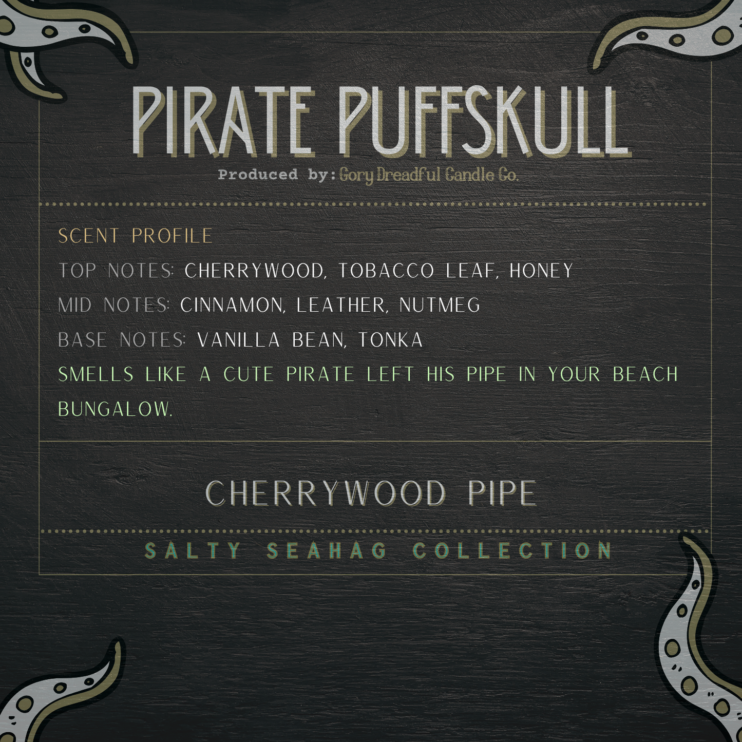 Pirate Puffskull Wax Melt Chunkies - Weathered Pipe Scent