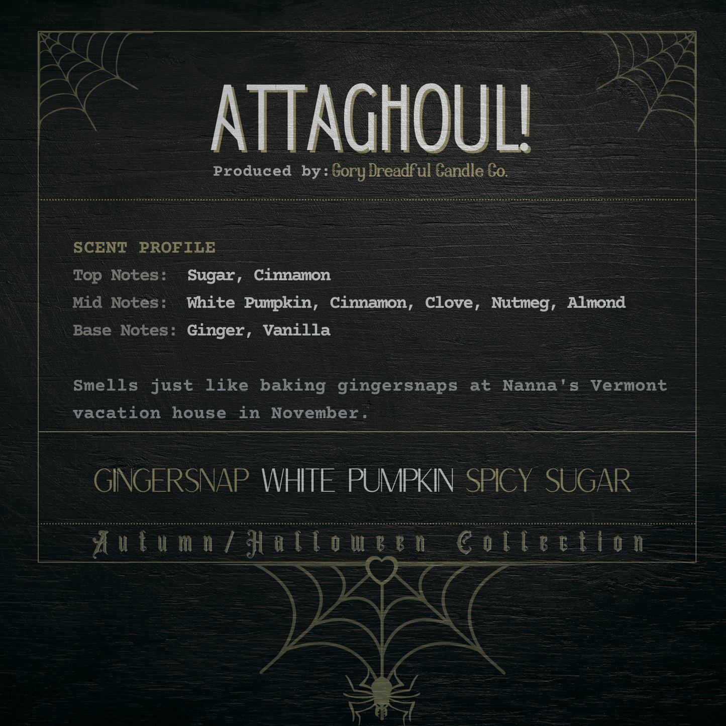 Attaghoul! Wax Melt Chunkies: Gingersnap White Pumpkin Spicy Sugar Scent