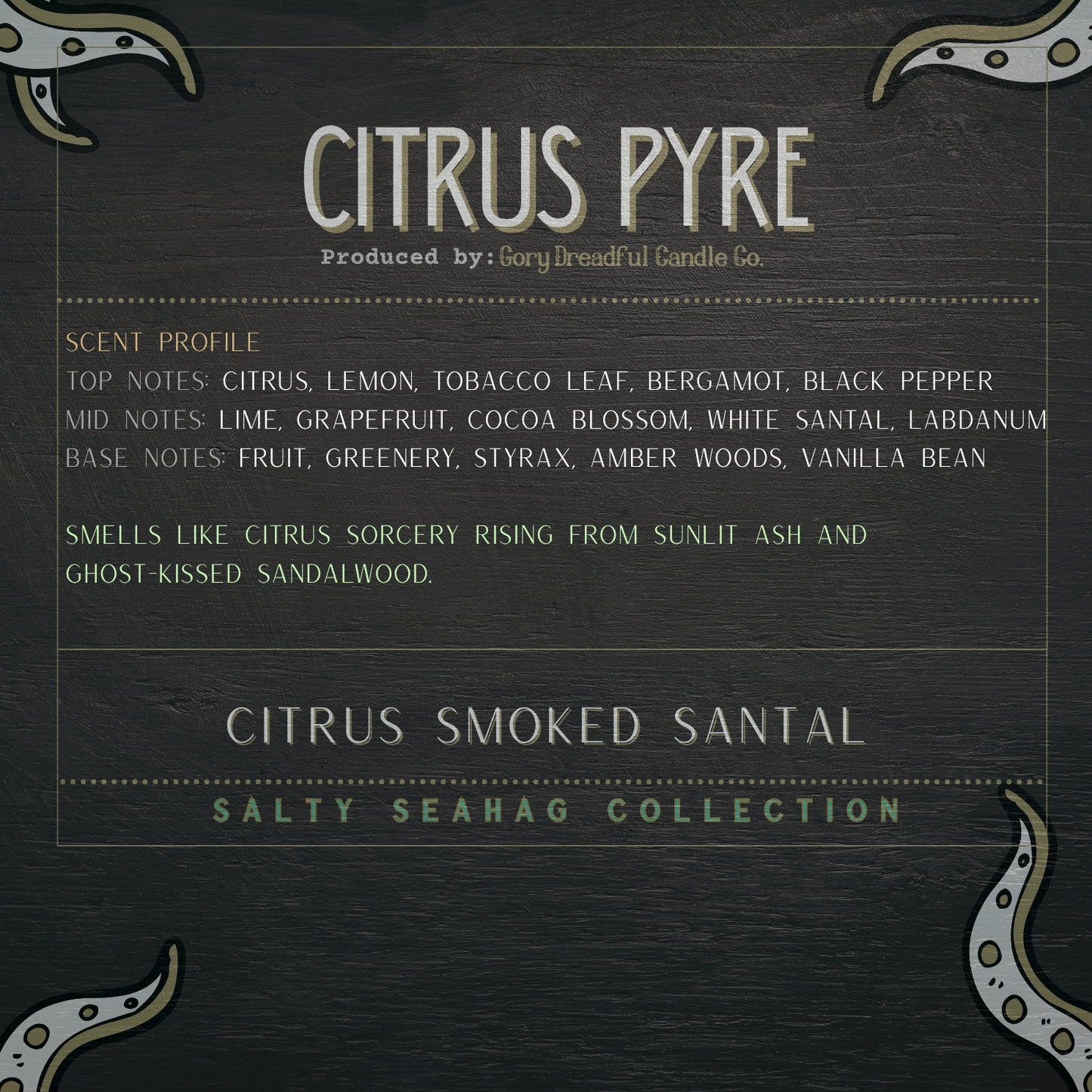 Citrus Pyre Deluxe Fusion Wax Melt Druzy - White Santal Tobacco Blossom + Sugared Citrus Scent
