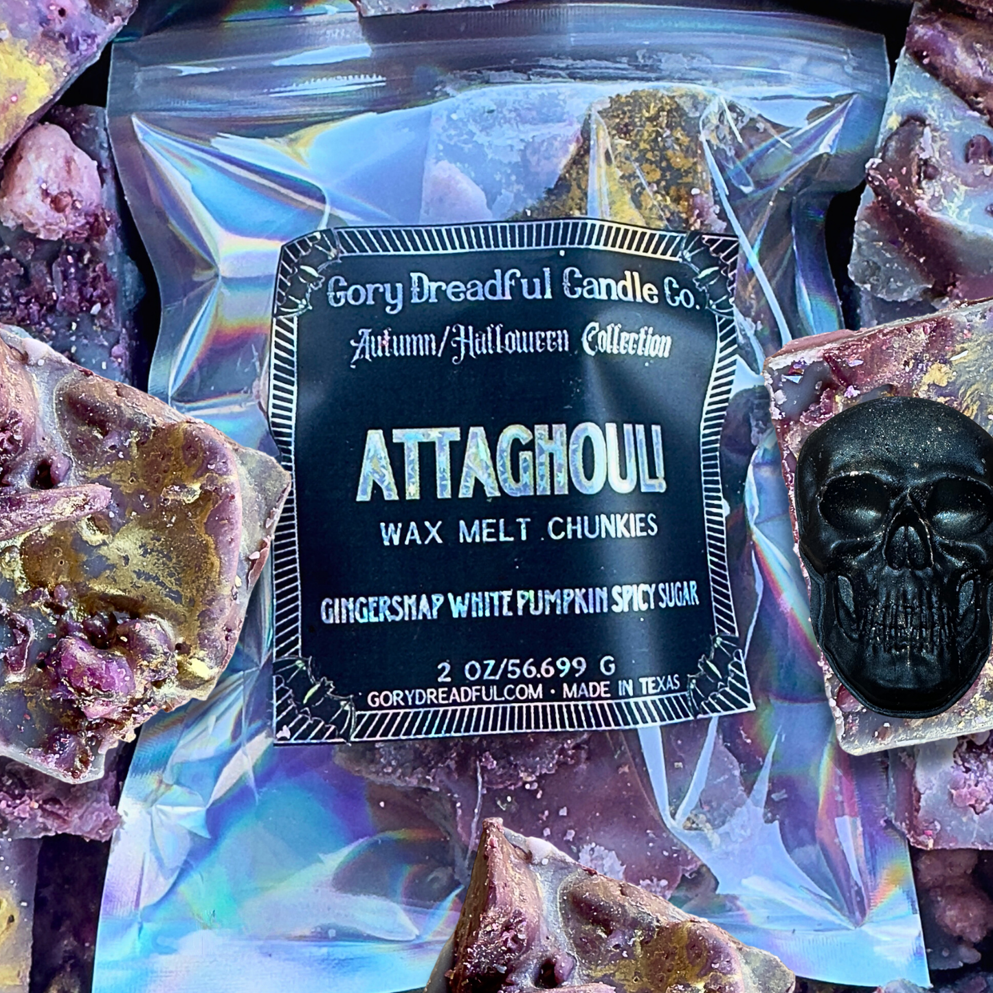 Attaghoul! Wax Melt Chunkies: Gingersnap White Pumpkin Spicy Sugar Scent
