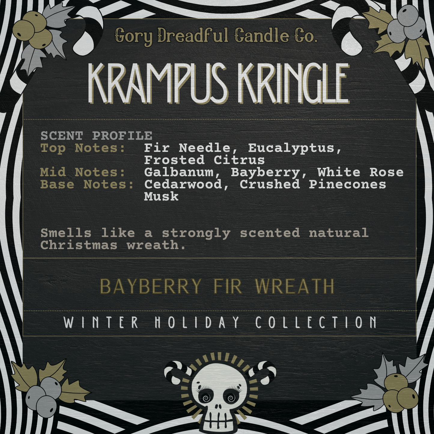 Krampus Kringle Sizzling Room Salt Crystal Potpourri: Bayberry Fir Wreath Scent