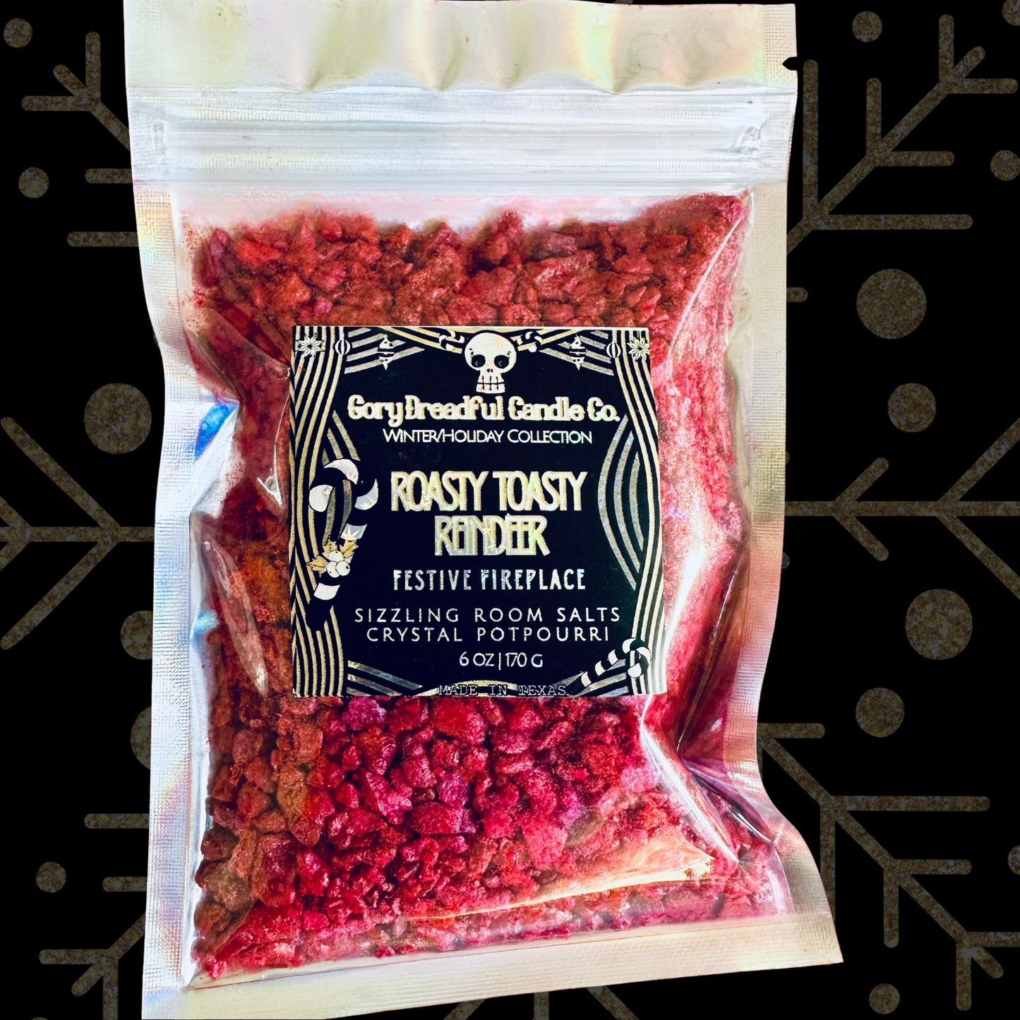 Roasty Toasty Reindeer Sizzling Room Salt Crystal Potpourri: Festive Fireplace Scent