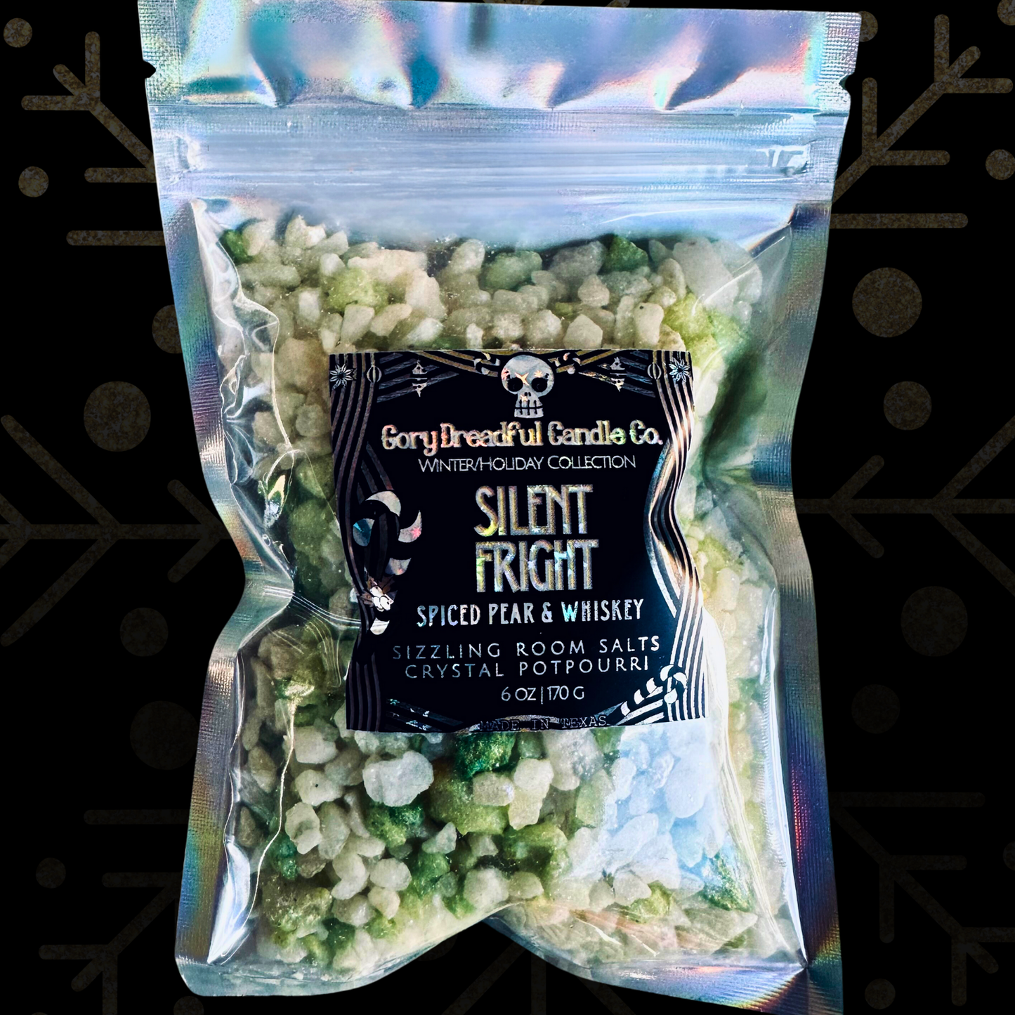 Silent Fright Sizzling Room Salt Crystal Potpourri: Spiced Pear & Whiskey Scent