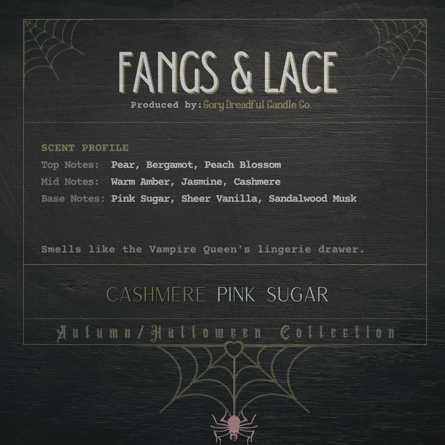 Fangs & Lace Sizzling Room Salt Crystal Potpourri: Cashmere Pink Sugar Scent - Mini