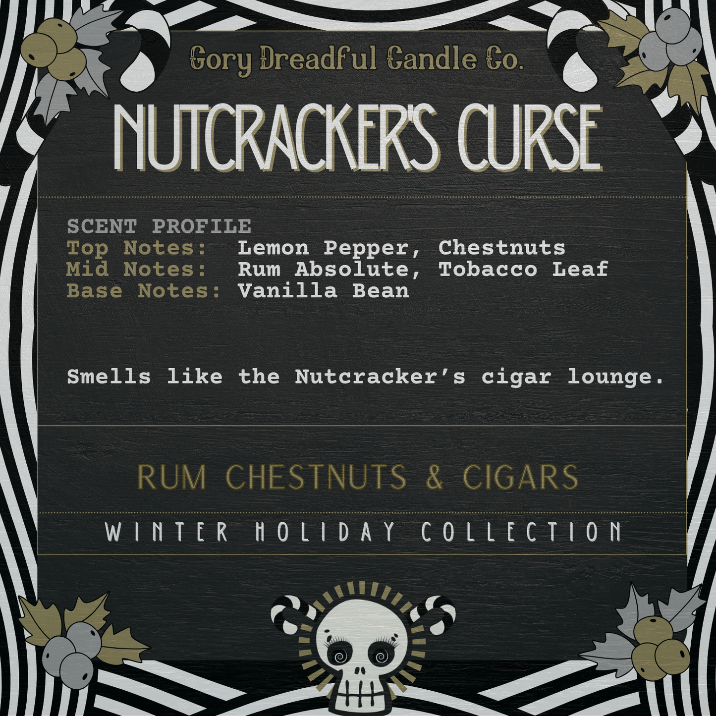 Nutcracker's Curse Sizzling Room Salt Crystal Potpourri: Rum Chestnuts & Cigars Scent