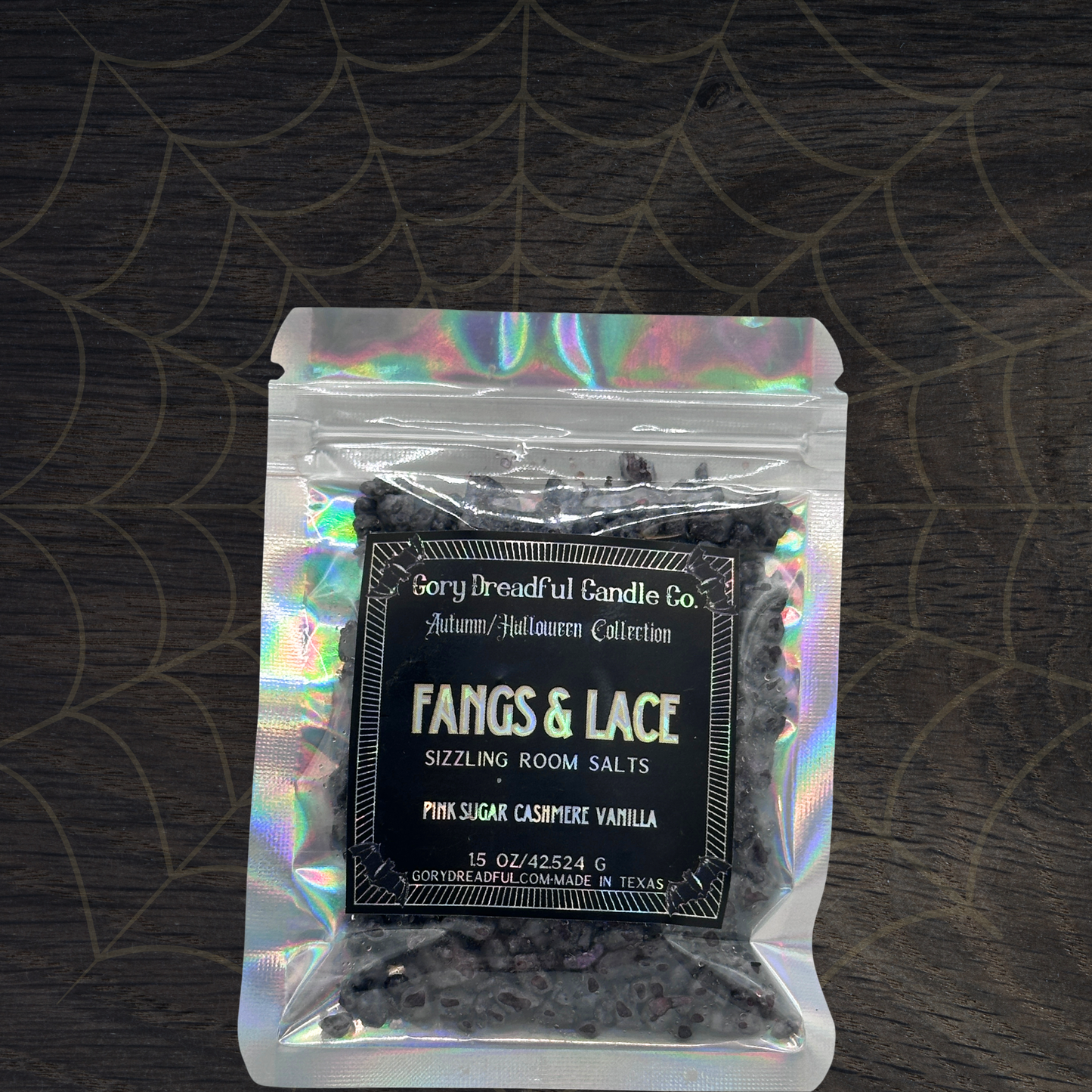 Fangs & Lace Sizzling Room Salt Crystal Potpourri: Cashmere Pink Sugar Scent - Mini
