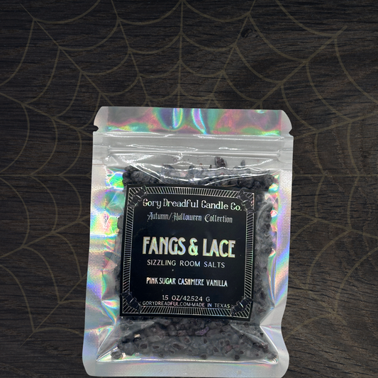 Fangs & Lace Sizzling Room Salt Crystal Potpourri: Cashmere Pink Sugar Scent - Mini