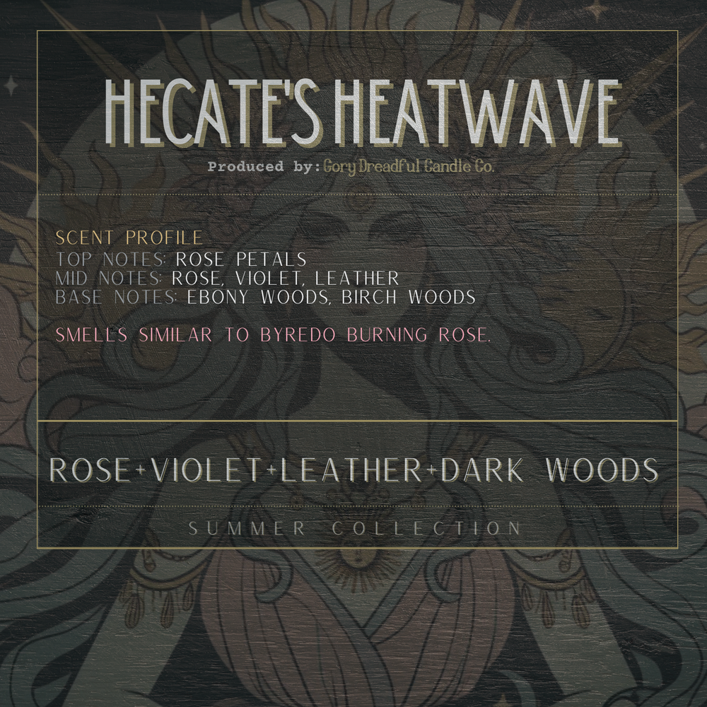 HECATE'S HEATWAVE Sizzling Room Salt Crystal Potpourri: Rose Violet Leather Dark Woods Scent