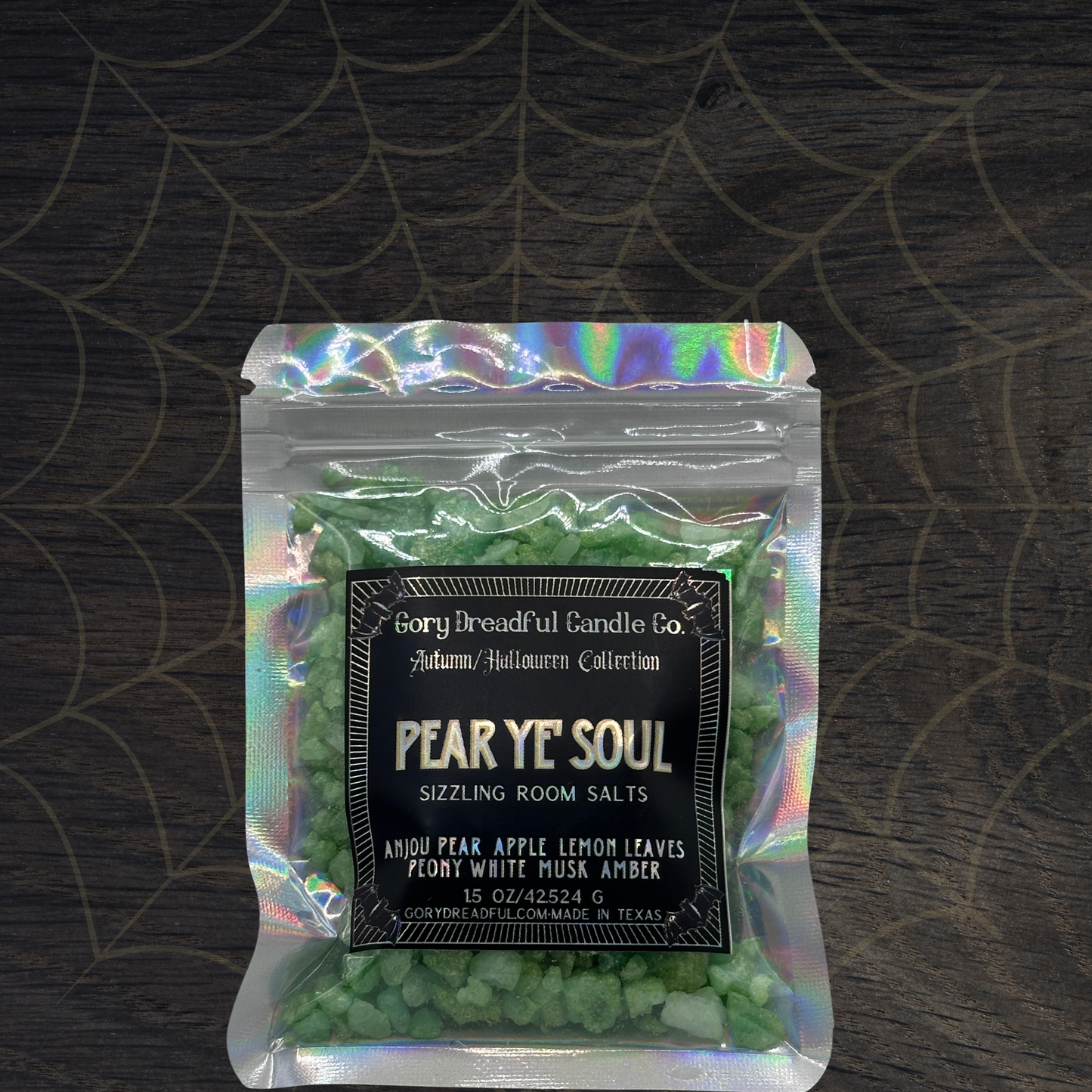 Pear Ye' Soul Sizzling Room Salt Crystal Potpourri: Anjou Pear Apple Lemon Leaves Peony White Musk Amber Scent - Mini