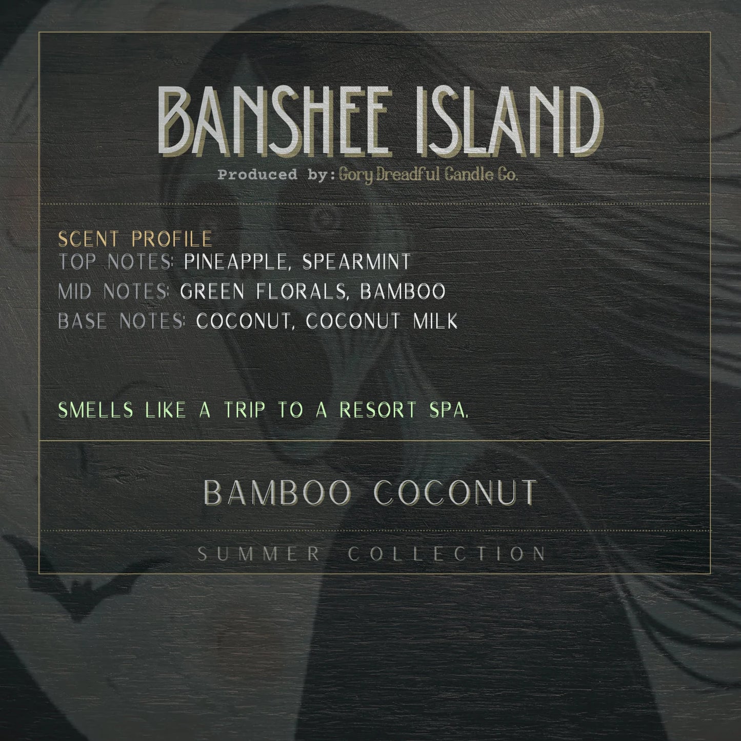 BANSHEE ISLAND Wickless Candle - Coco Apricot Crème Wax 6.5 oz : Bamboo & Coconut Scent