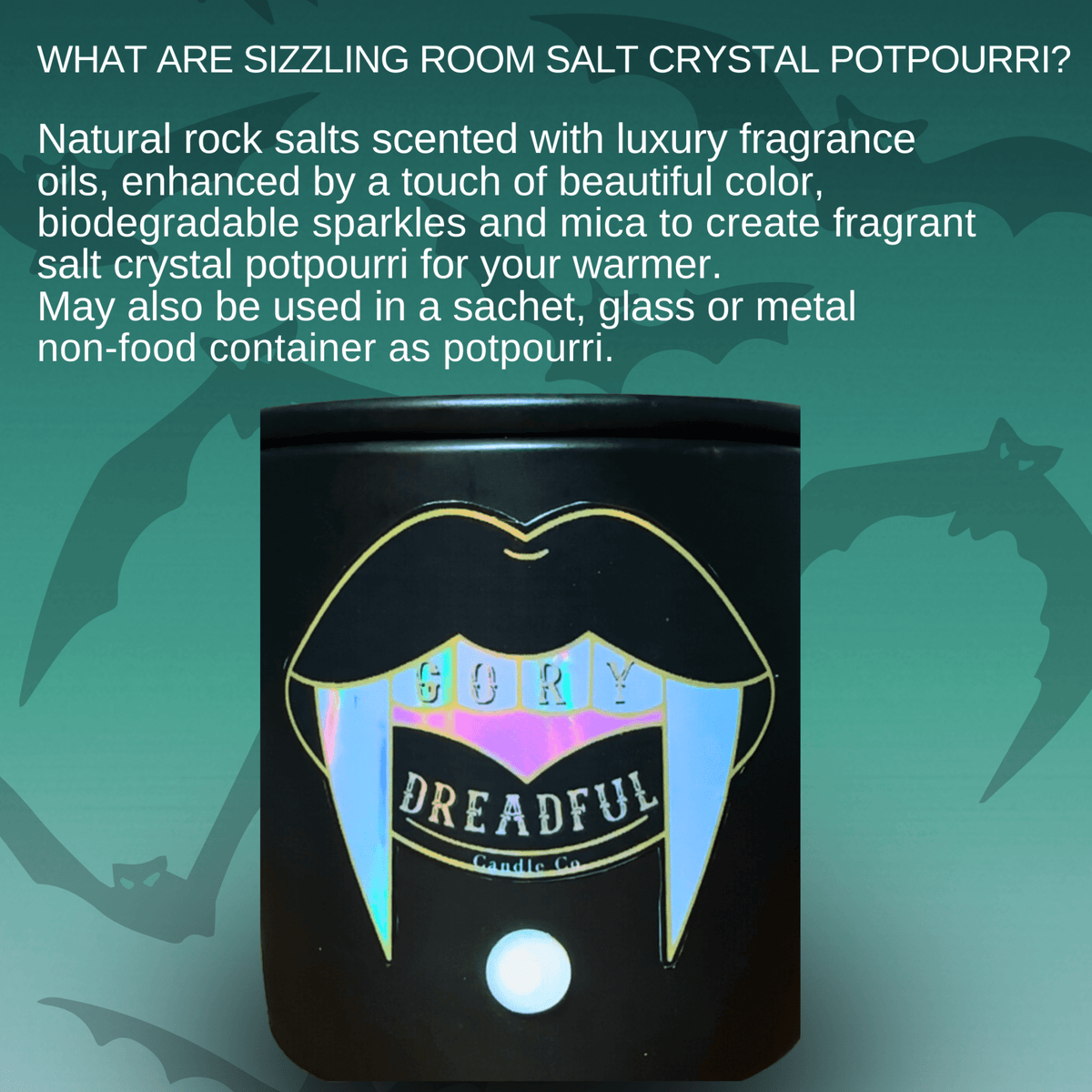 ROSEMARY'S MAYBE Sizzling Room Salt Crystal Potpourri: Peppered Black Currant & Dried Rosemary Scent - Gory Dreadful Candle Co