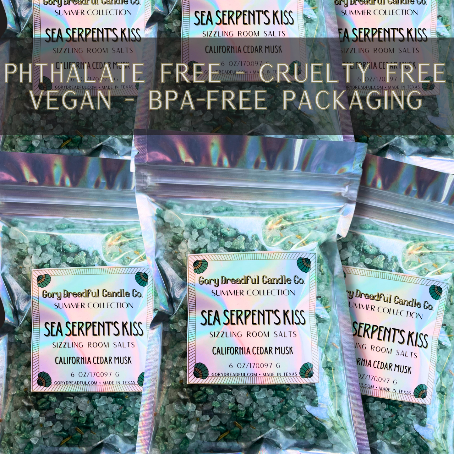 SEA SERPENT'S KISS Sizzling Room Salt Crystal Potpourri: Cedar Amber Musk Scent