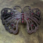 Vintage Ornate Filigree Butterfly Jeweled Metal Hair Clip Barrette