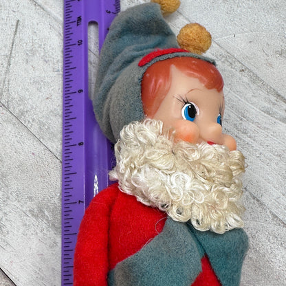 Vintage Knee Hugger Elf Pixie Retro Christmas Ornament MCM Style-RARE
