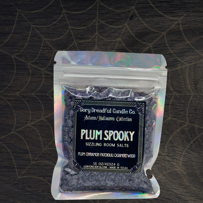 Plum Spooky Sizzling Room Salt Crystal Potpourri: Plum Cinnamon Patchouli Leaf Cashmere Woods Scent - Mini