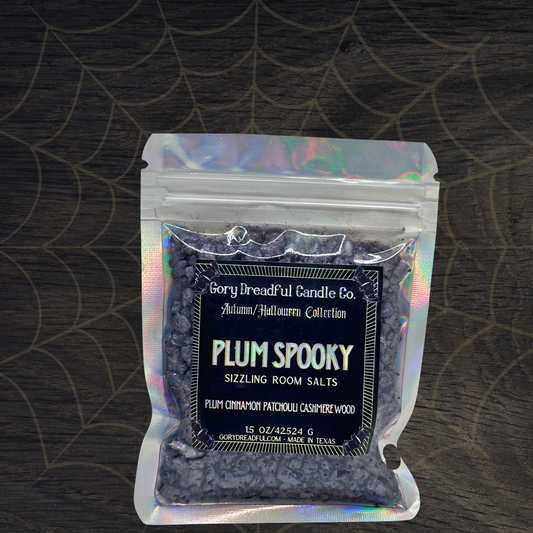 Plum Spooky Sizzling Room Salt Crystal Potpourri: Plum Cinnamon Patchouli Leaf Cashmere Woods Scent - Mini