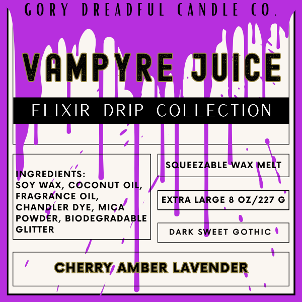 VAMPYRE JUICE Mega 8 oz Squeezable Wax Melt: Black Amber Lavender Cherry Scent
