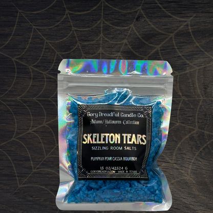 Skeleton Tears Sizzling Room Salt Crystal Potpourri: Pumpkin Pear Cassia Bourbon Scent - Mini
