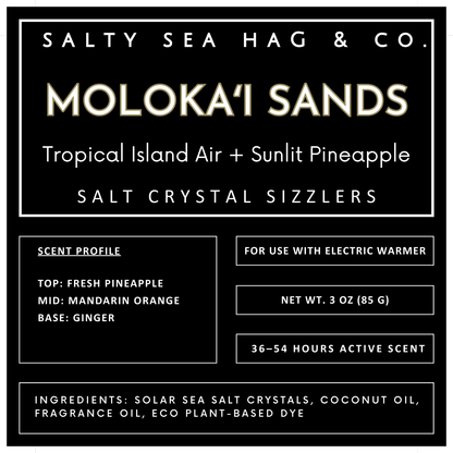 MOLOKA’I SANDS Salt Crystal Sizzlers: Tropical Island Air + Sunlit Pineapple Scent