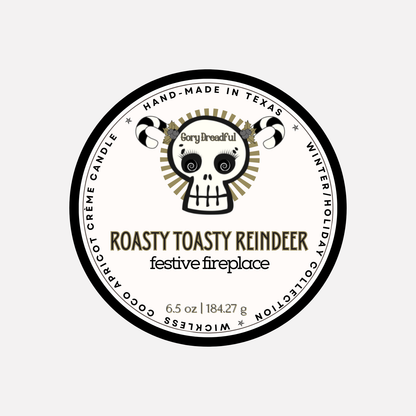 Roasty Toasty Reindeer Luxury Wickless Candle: Festive Fireplace Scent