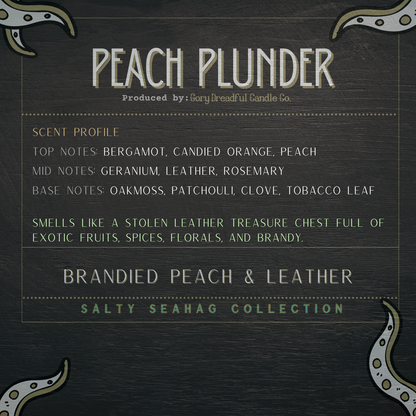 Peach Plunder Wax Melt Druzy - Brandied Peach & Leather Scent