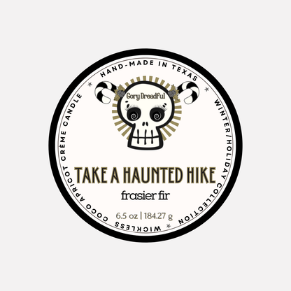 Take a Haunted Hike Luxury Wickless Candle : Frasier Fir Scent: GIlded Rose & Spruce Scent