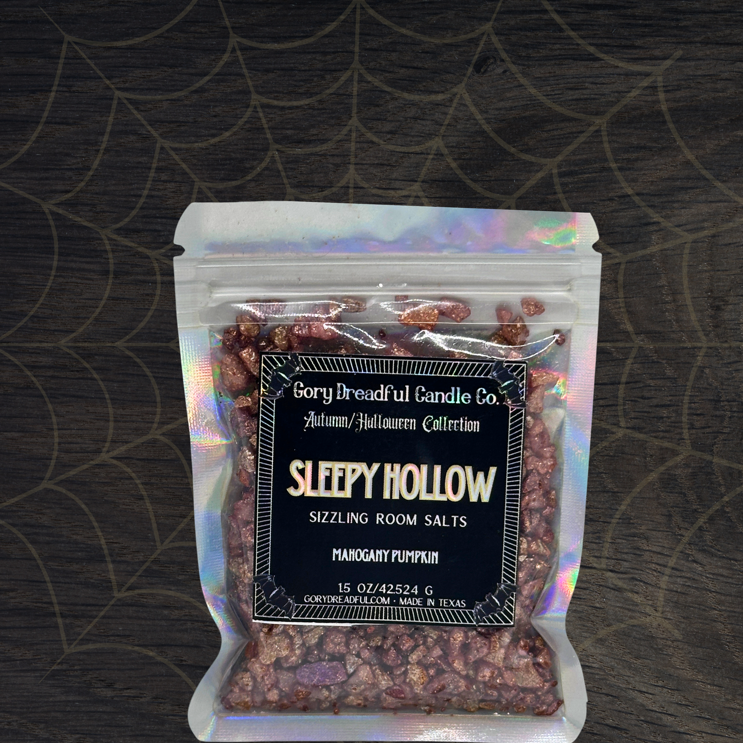 Sleepy  Hollow Sizzling Room Salt Crystal Potpourri: Mahogany Pumpkin Scent - Mini