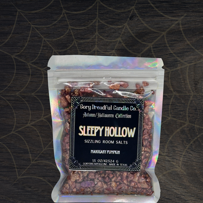 Sleepy  Hollow Sizzling Room Salt Crystal Potpourri: Mahogany Pumpkin Scent - Mini