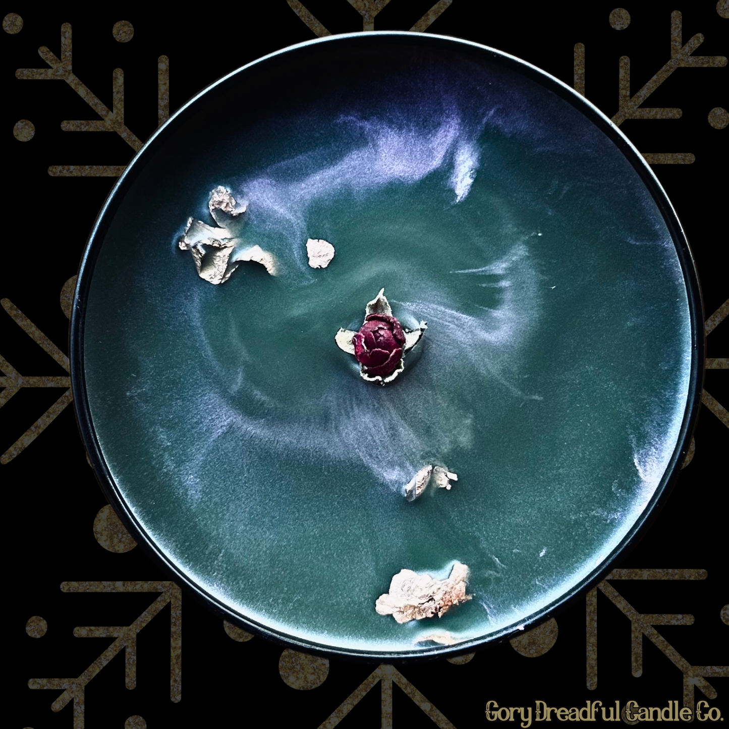 Tangled Tinsel Luxury Wickless Candle: Gilded Rose & Spruce Scent