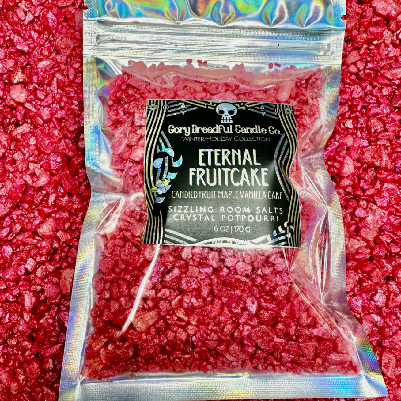 Eternal Fruitcake Sizzling Room Salt Crystal Potpourri: Candied Fruit Maple Vanilla Cake Scent
