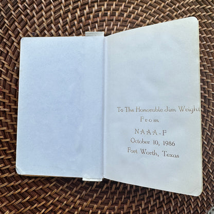 Vintage 1985 Mother-of-Pearl Inlay Holy Bible – owned by Hon. Jim Wright