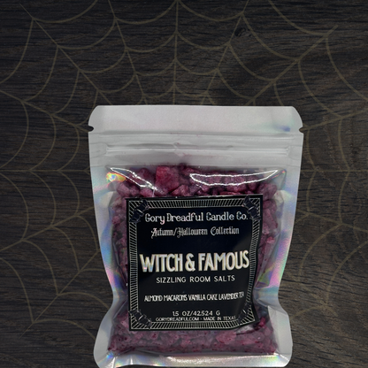 Witch & Famous Sizzling Room Salt Crystal Potpourri: Almond Macarons Vanilla Cake Lavender Tea Scent - Mini