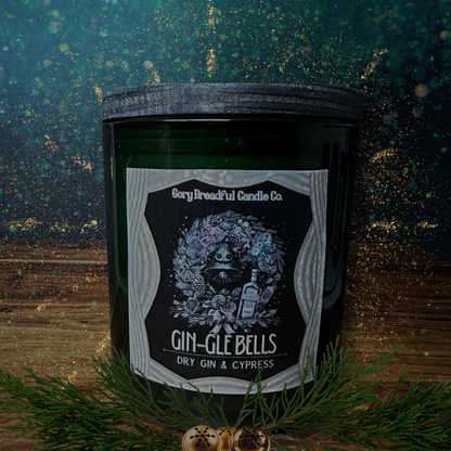 Gin-gle Bells Luxury Crackling Wooden Wick Candle: Dry Gin & Cypress Scent