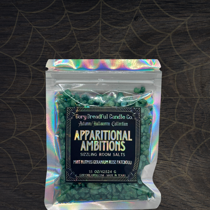 Apparitional Ambitions Sizzling Room Salt Crystal Potpourri: Mint Nutmeg Geranium Rose Patchouli Scent - Mini
