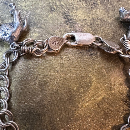 Vtg Sterling Silver Camel Palm Tree Charm Bracelet – Made in Italy, Stamped 925