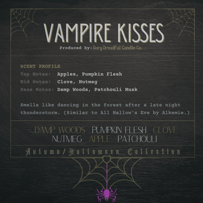 Vampire Kisses Sizzling Room Salt Crystal Potpourri: Damp Woods Pumpkin Flesh Clove Nutmeg Apple Patchouli Scent