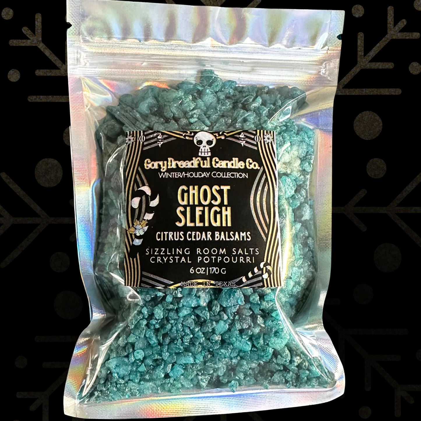 Ghost Sleigh Sizzling Room Salt Crystal Potpourri: Citrus Cedar Balsam Scent