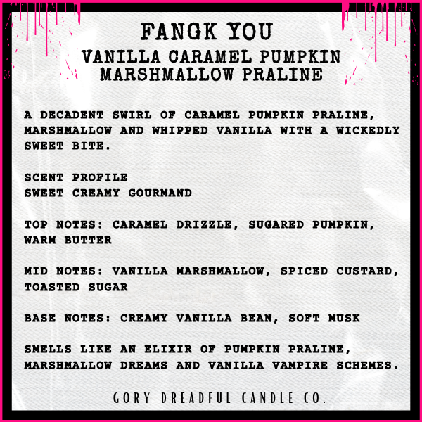 FANGK YOU Mega 8 oz Squeezable Wax Melt: Vanilla Caramel Pumpkin Marshmallow Praline Scent
