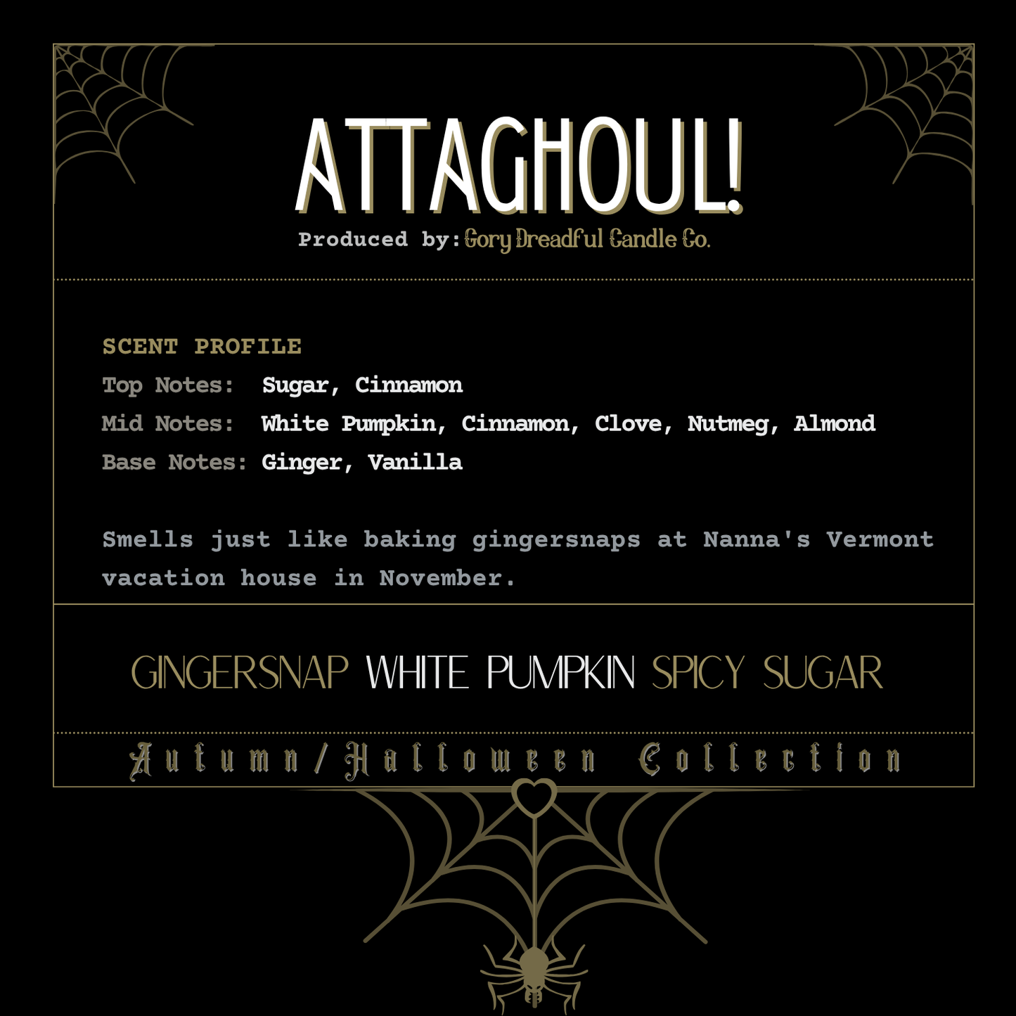 Attaghoul! Sizzling Room Salt Crystal Potpourri: Gingersnap White Pumpkin Spicy Sugar Scent