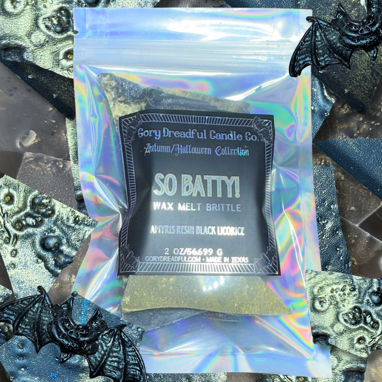 So Batty! Wax Melt Brittle: Amyris Resin Black Licorice Scent