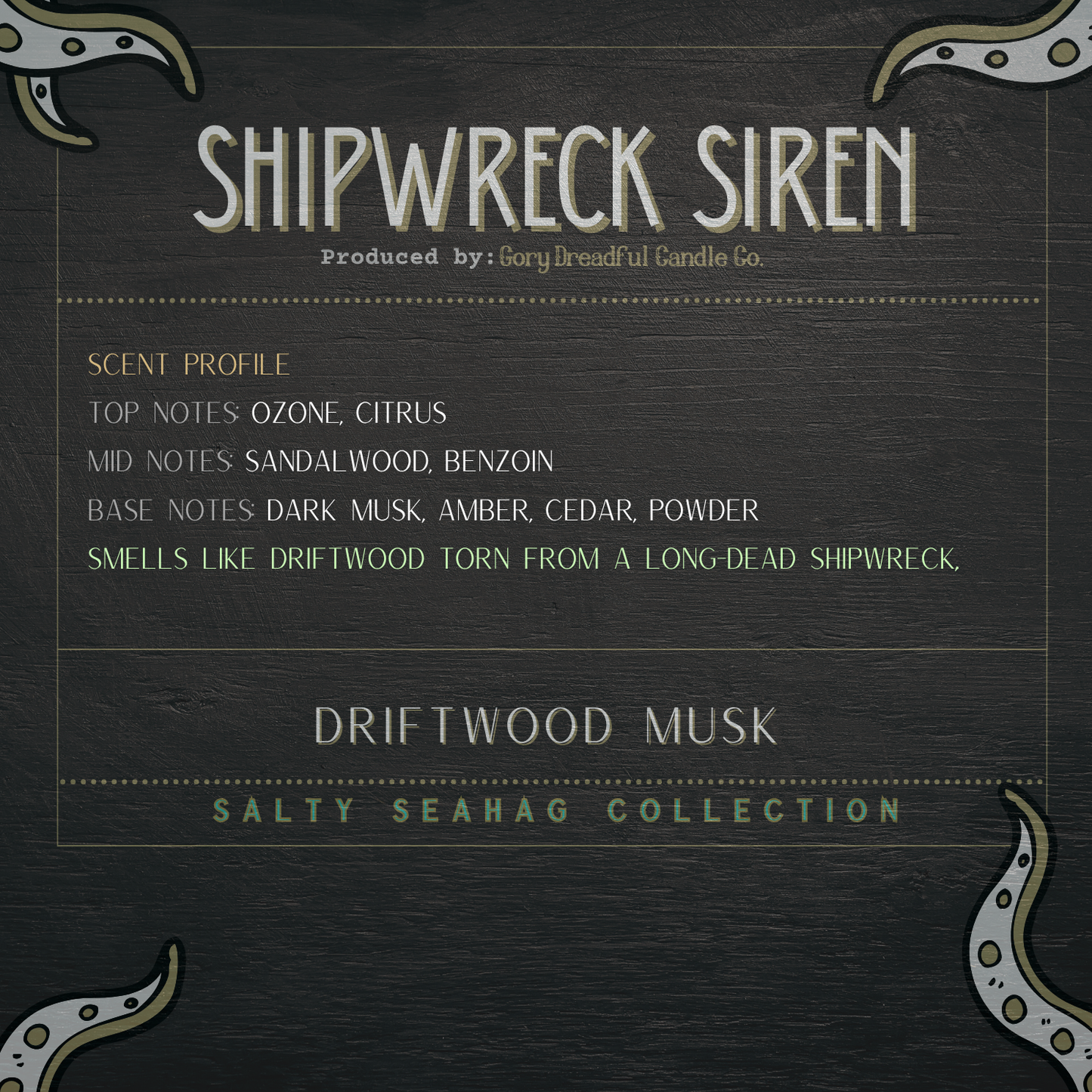 Shipwreck Siren Wax Melt Brittle - Cedar Amber Driftwood Musk Scent
