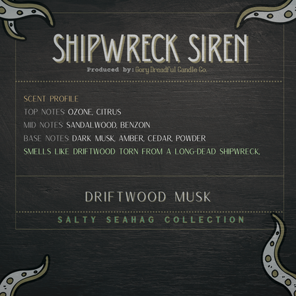 Shipwreck Siren Wax Melt Brittle - Cedar Amber Driftwood Musk Scent