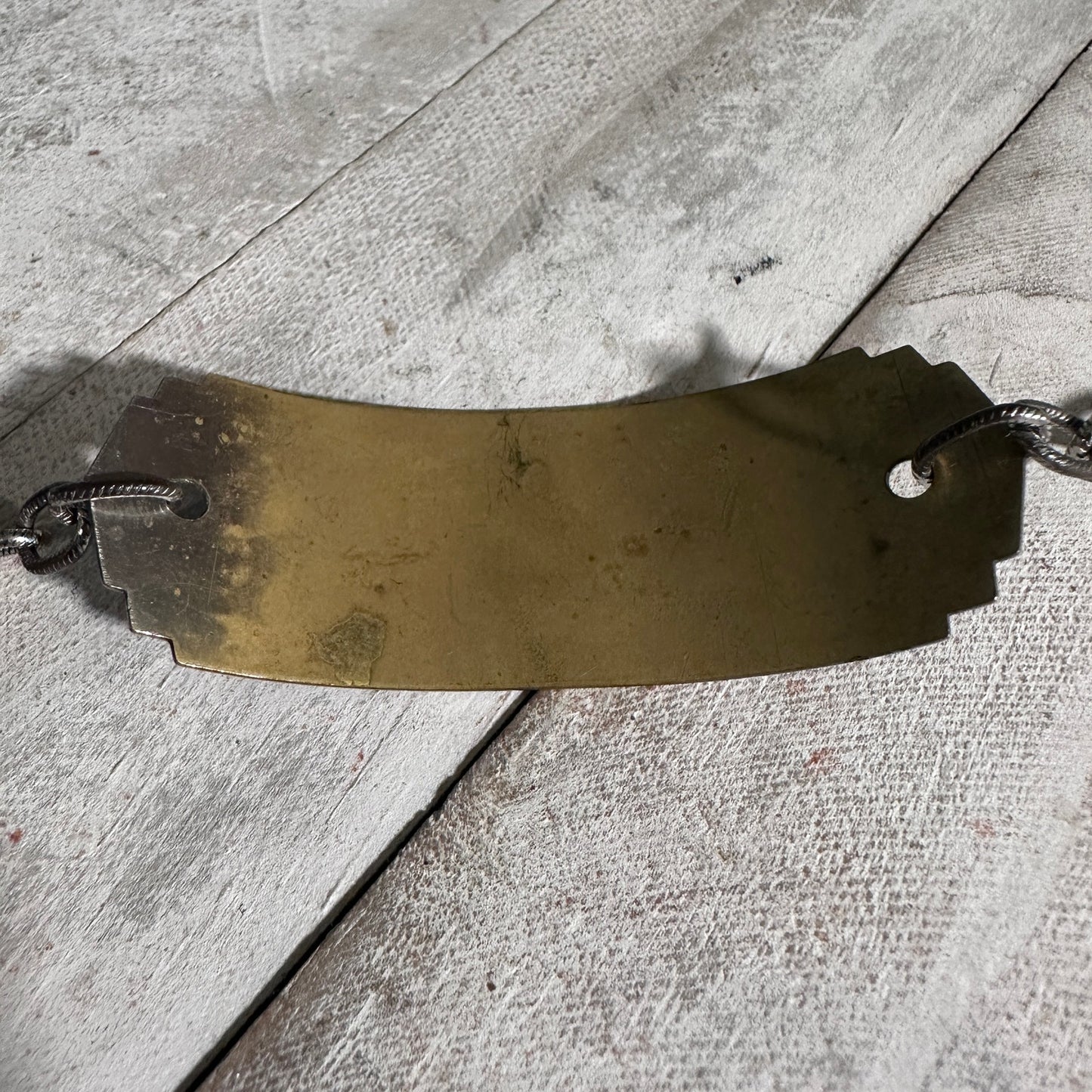 Vintage 1930s-1940s Industrial Salvage Locker Tag Up-cycled Bracelet – Lucky #7