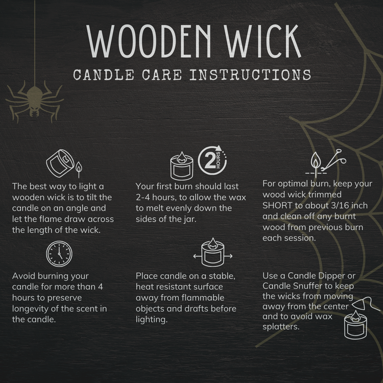APPARITIONAL AMBITIONS Crackling Wooden Wick Luxury Candle: Mint Nutmeg Geranium Rose Patchouli Scent